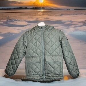 STEVE MADDEN GIRL SM (7/8) OLIVE GREEN QUILTED PUFFER JACKET NWT